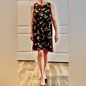 Halogen Black Floral Midi Dress